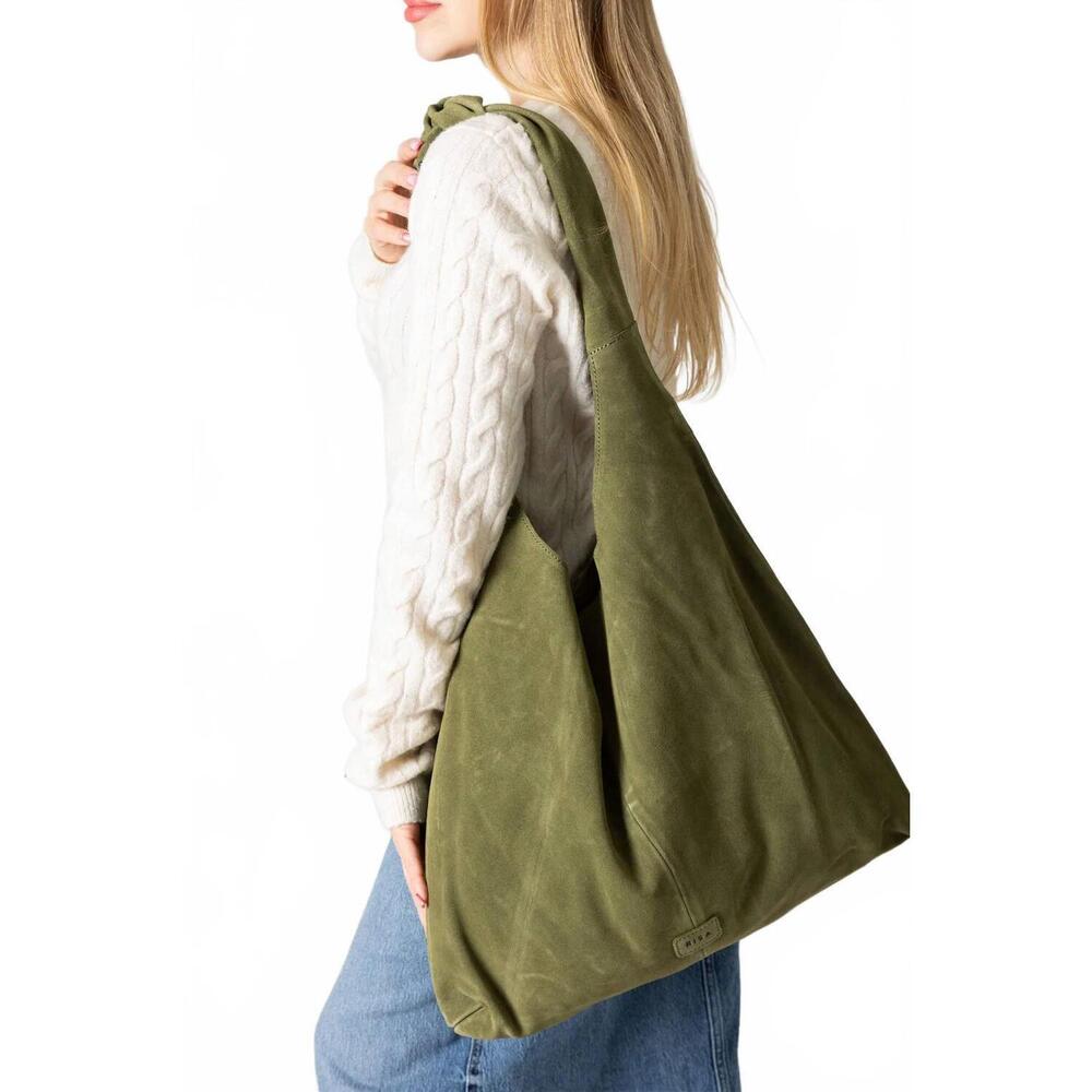 NEW RISA women's knot suede tote in forest green